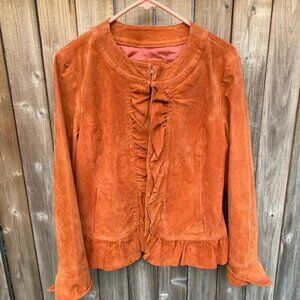Deep Pumpkin Suede Jacket